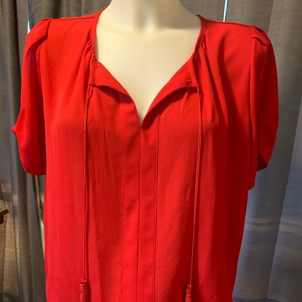 bird Brand Blouse with Tassels EUC